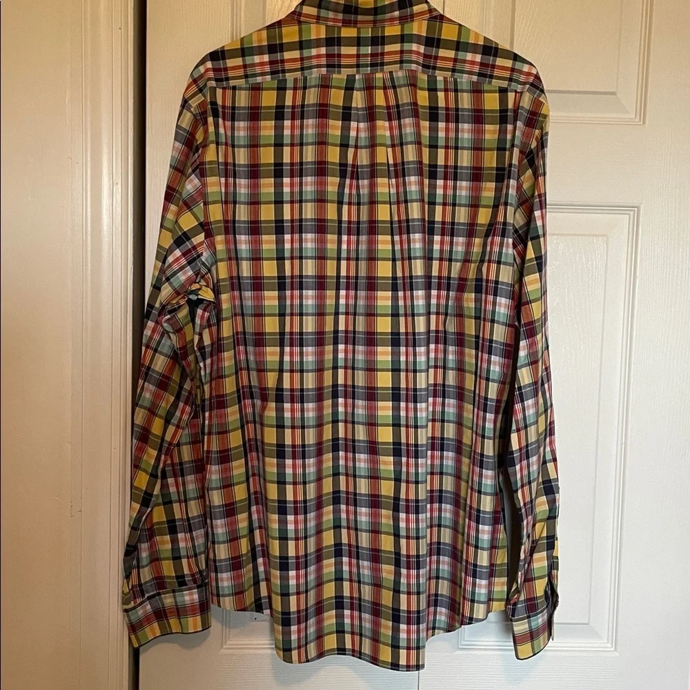 Men’s XL Ralph Lauren Custom Fit long sleeve button down yellow/navy /red plaid